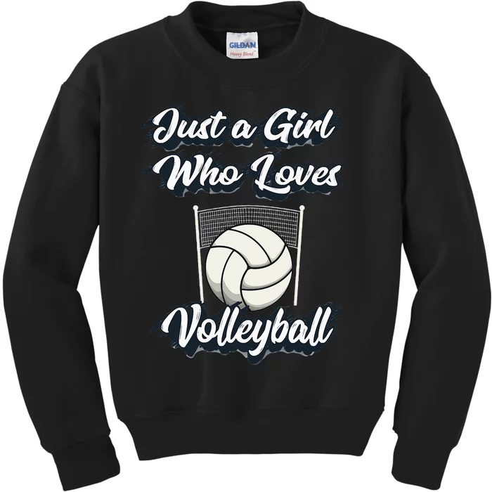 Just A Girl Who Love Volleyball Kids Sweatshirt