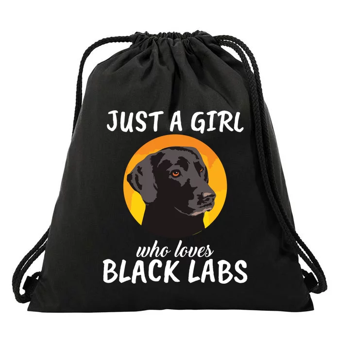 Just A Girl Who Loves Black Labs Clothes Gift Black Labrador Drawstring Bag