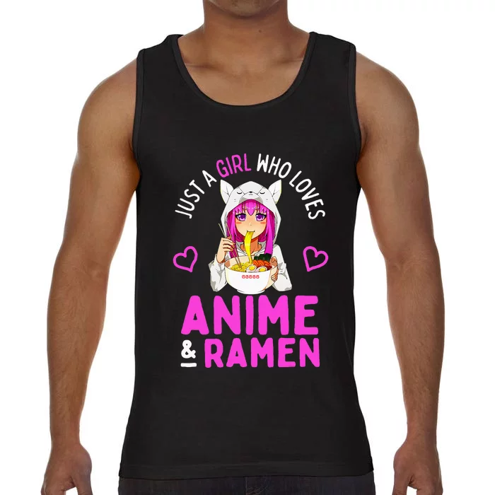 Just a Girl Who Loves Anime and Ra Bowl Japanese Comfort Colors® Tank Top