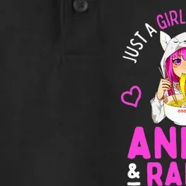 Just a Girl Who Loves Anime and Ra Bowl Japanese Dry Zone Grid Performance Polo