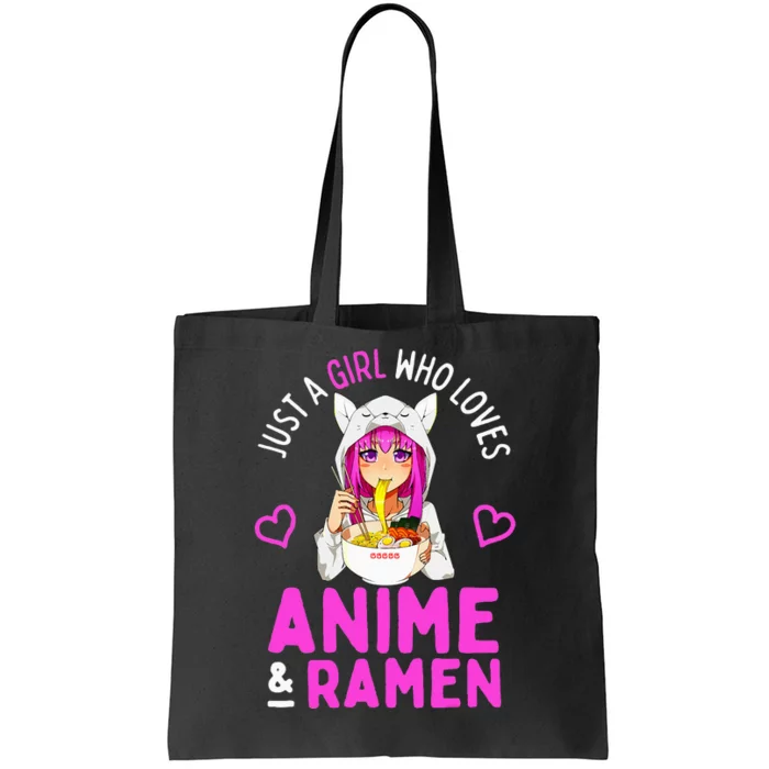 Just a Girl Who Loves Anime and Ra Bowl Japanese Tote Bag