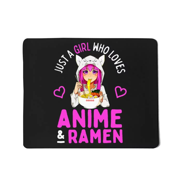 Just a Girl Who Loves Anime and Ra Bowl Japanese Mousepad