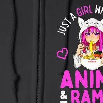 Just a Girl Who Loves Anime and Ra Bowl Japanese Full Zip Hoodie