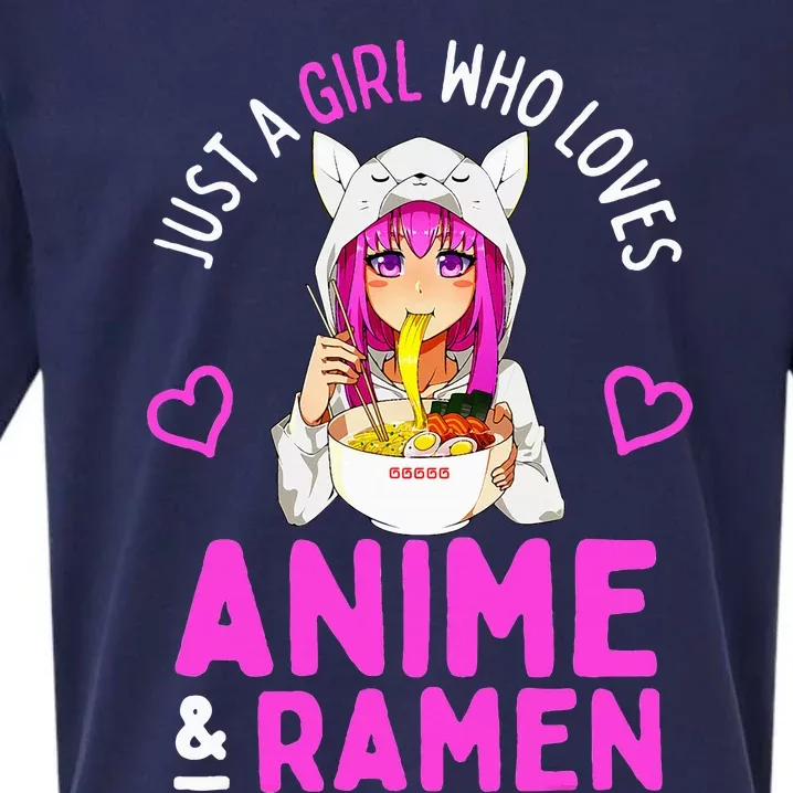 Just a Girl Who Loves Anime and Ra Bowl Japanese Sueded Cloud Jersey T-Shirt