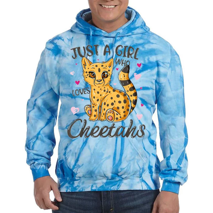 Just A Girl Who Loves Cheetahs Women Cheetah Cat Lover Gift Tie Dye Hoodie