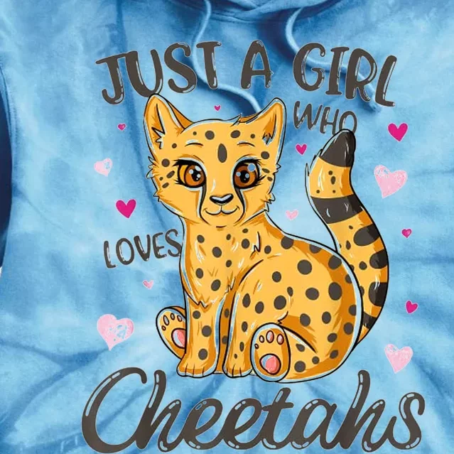 Just A Girl Who Loves Cheetahs Women Cheetah Cat Lover Gift Tie Dye Hoodie