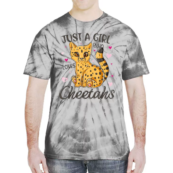 Just A Girl Who Loves Cheetahs Women Cheetah Cat Lover Gift Tie-Dye T-Shirt