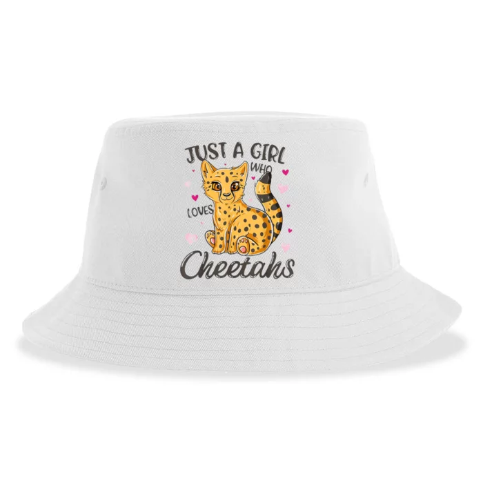 Just A Girl Who Loves Cheetahs Women Cheetah Cat Lover Gift Sustainable Bucket Hat