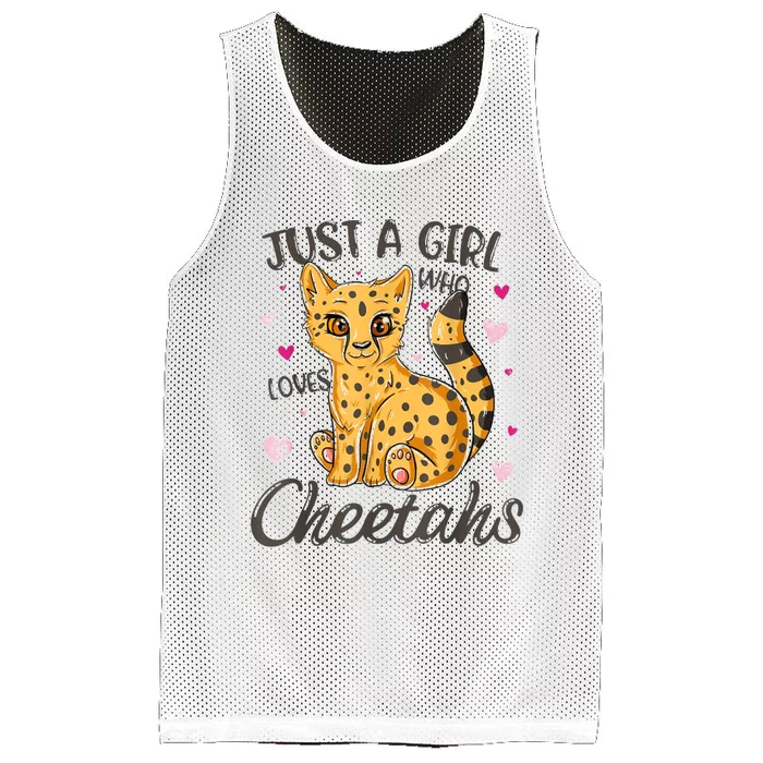 Just A Girl Who Loves Cheetahs Women Cheetah Cat Lover Gift Mesh Reversible Basketball Jersey Tank