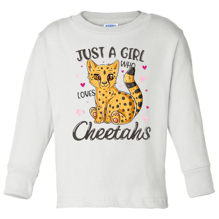 Just A Girl Who Loves Cheetahs Women Cheetah Cat Lover Gift Toddler Long Sleeve Shirt