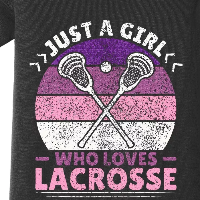 Just A Girl Who Loves Lacrosse Player Lax Lovers Lacrosse Baby Bodysuit