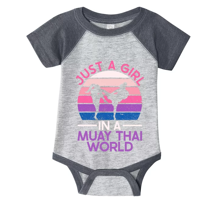 Just A Girl In A Muay Thai World Muay Thai Boxing Infant Baby Jersey Bodysuit