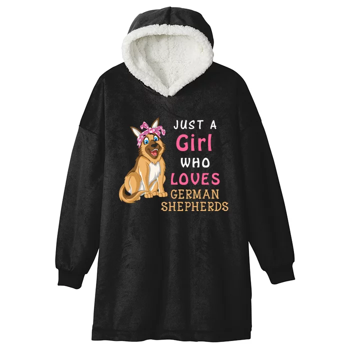 Just A Girl Who Loves German Shepherds Hooded Wearable Blanket