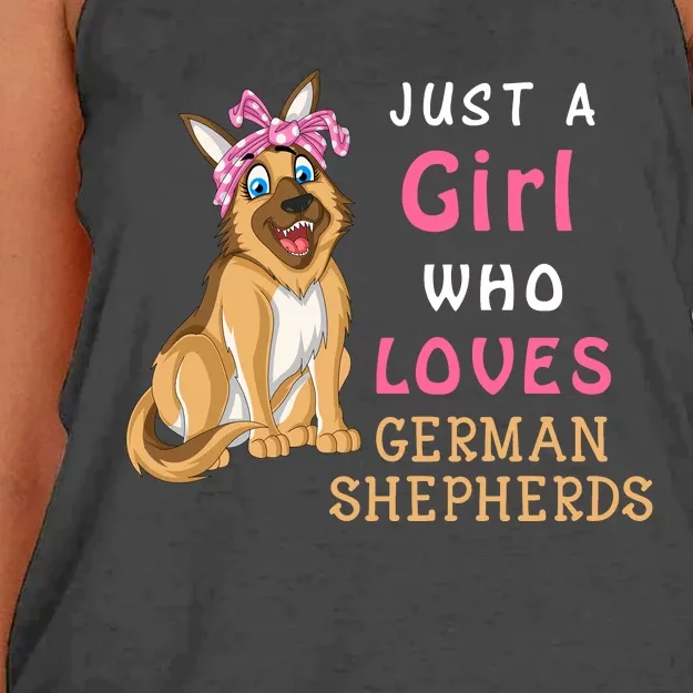 Just A Girl Who Loves German Shepherds Women's Knotted Racerback Tank