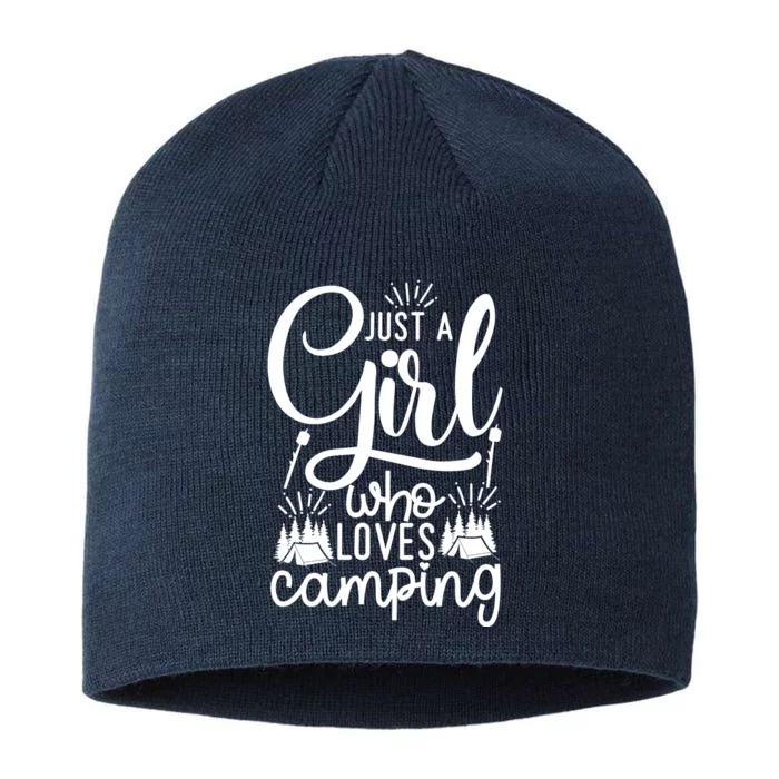 Just A Girlss Who Loves Camping 8 1/2in Sustainable Knit Beanie