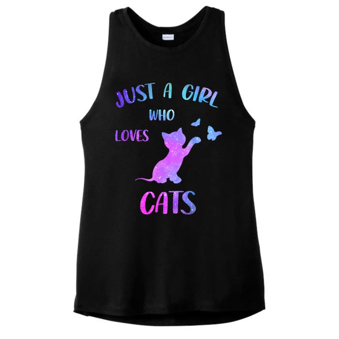 Just A Girl Who Loves Cats Ladies Tri-Blend Wicking Tank