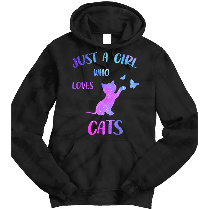 Just A Girl Who Loves Cats Tie Dye Hoodie