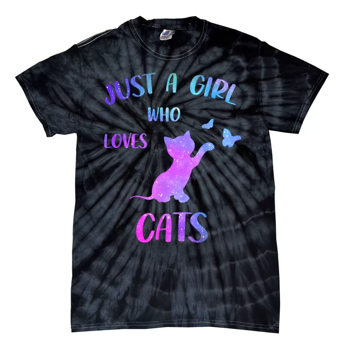 Just A Girl Who Loves Cats Tie-Dye T-Shirt