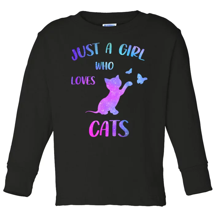 Just A Girl Who Loves Cats Toddler Long Sleeve Shirt