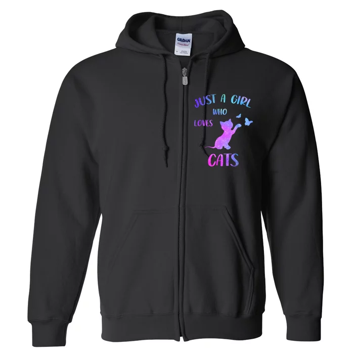 Just A Girl Who Loves Cats Full Zip Hoodie