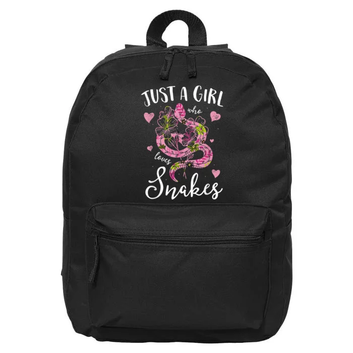 Just A Girl Who Loves Snakes Women Snake Lover 16 in Basic Backpack