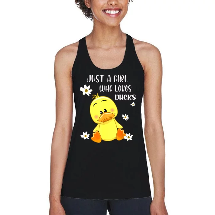 Just A Girl Who Loves Ducks Cute Duck Lover Owner Gift Women's Racerback Tank