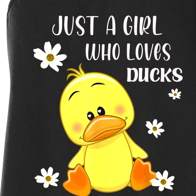 Just A Girl Who Loves Ducks Cute Duck Lover Owner Gift Women's Racerback Tank