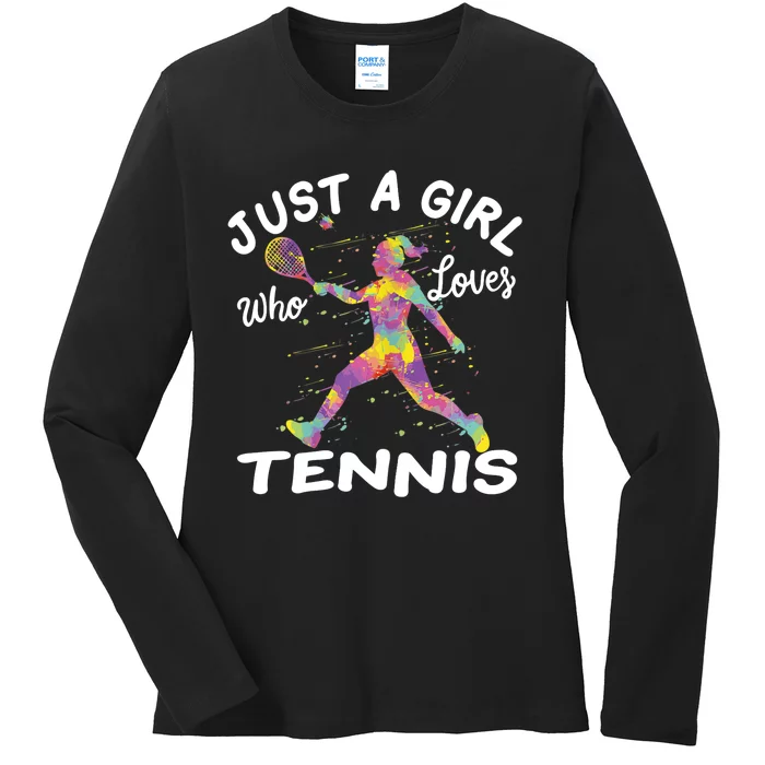 Just A Girl Who Loves Tennis Ladies Long Sleeve Shirt