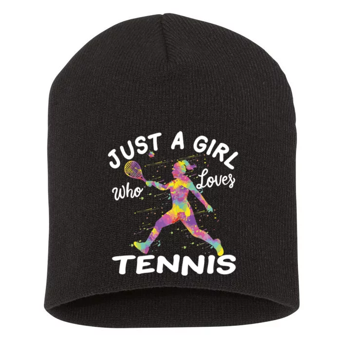 Just A Girl Who Loves Tennis Short Acrylic Beanie