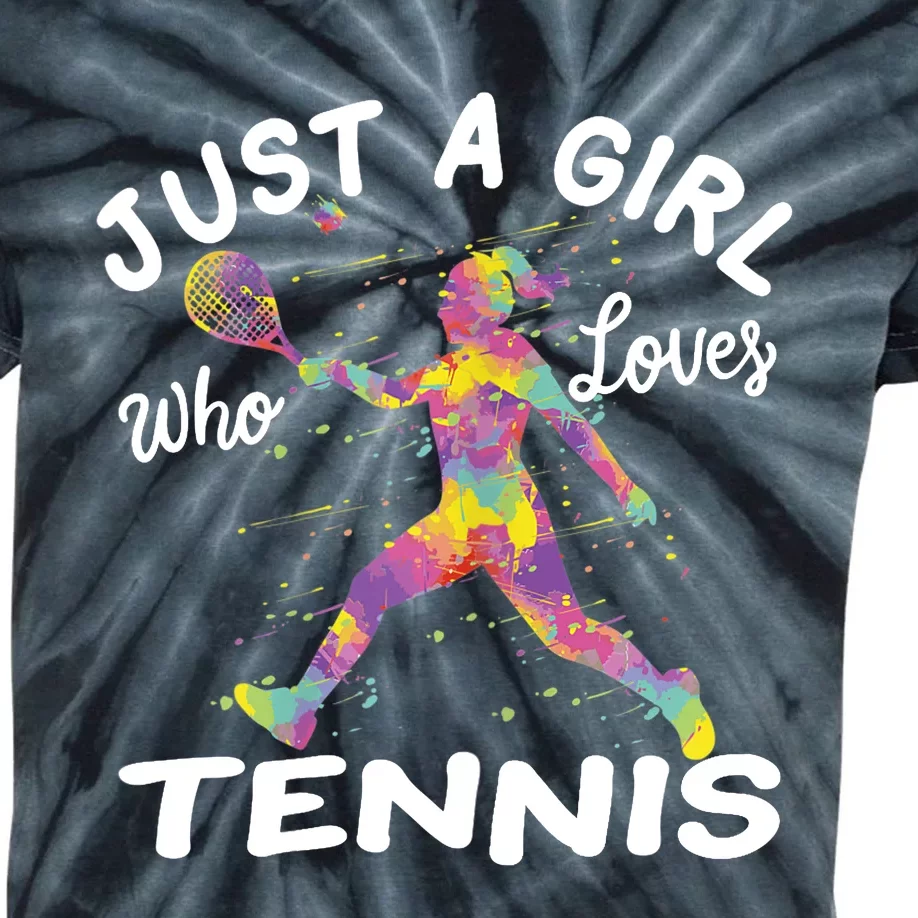 Just A Girl Who Loves Tennis Kids Tie-Dye T-Shirt