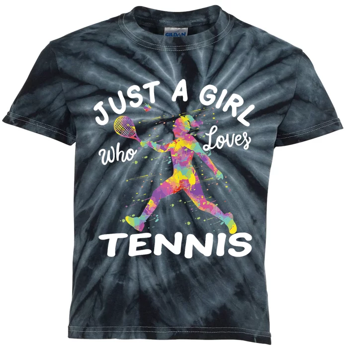 Just A Girl Who Loves Tennis Kids Tie-Dye T-Shirt