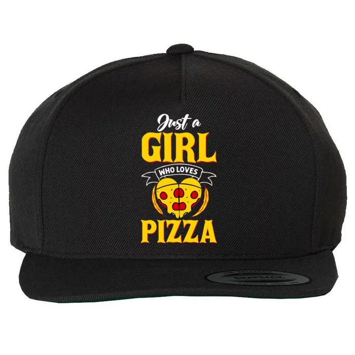 Just A Girl Who Loves Pizza Cute Pizza Lover Girls Wo Wool Snapback Cap