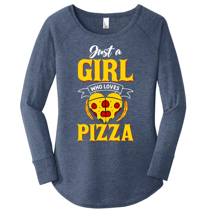 Just A Girl Who Loves Pizza Cute Pizza Lover Girls Wo Women's Perfect Tri Tunic Long Sleeve Shirt