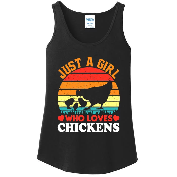 Just A Girl Who Loves Chickens Farmer Farm Ladies Essential Tank