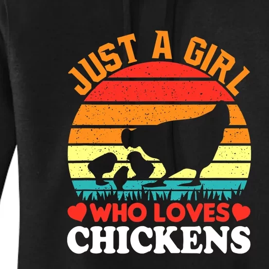 Just A Girl Who Loves Chickens Farmer Farm Women's Pullover Hoodie