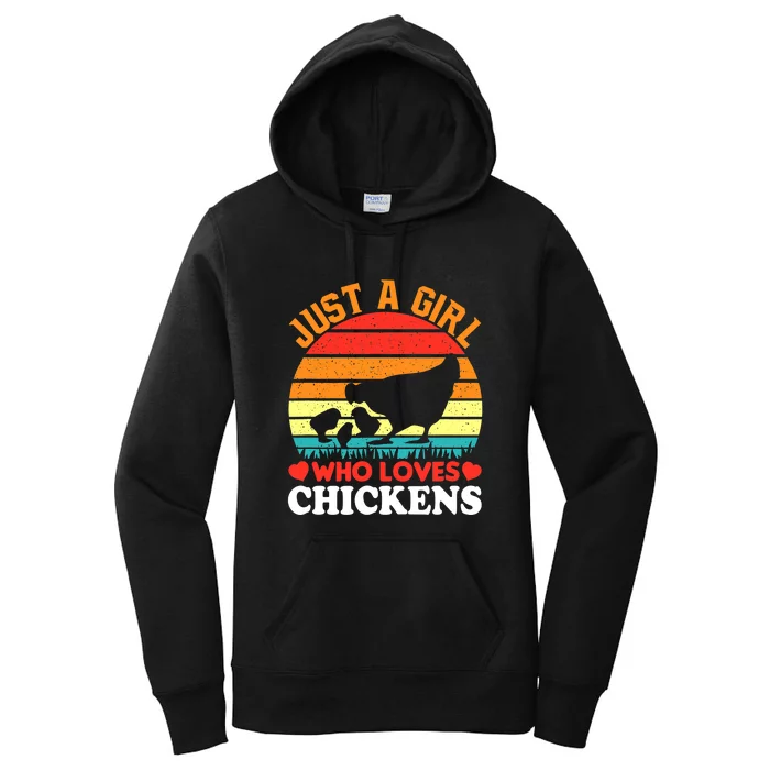 Just A Girl Who Loves Chickens Farmer Farm Women's Pullover Hoodie