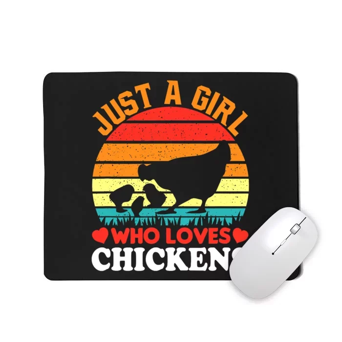 Just A Girl Who Loves Chickens Farmer Farm Mousepad