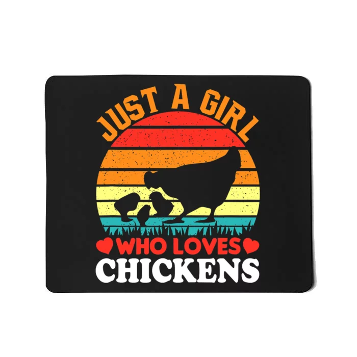 Just A Girl Who Loves Chickens Farmer Farm Mousepad