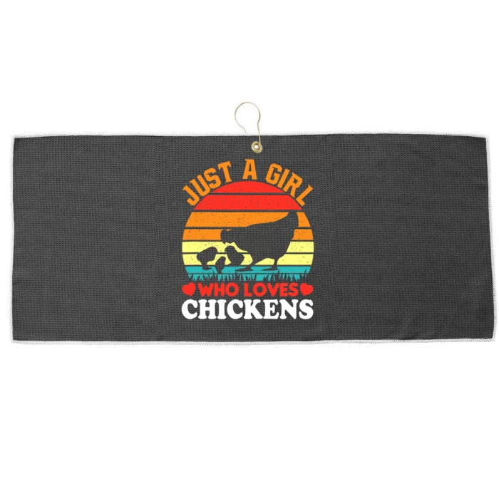 Just A Girl Who Loves Chickens Farmer Farm Large Microfiber Waffle Golf Towel