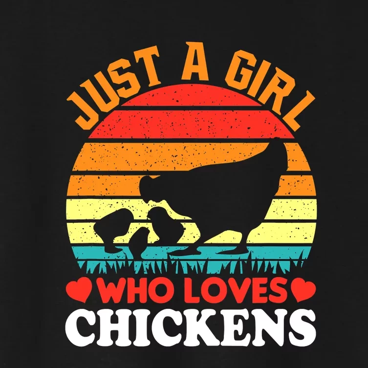 Just A Girl Who Loves Chickens Farmer Farm Women's Crop Top Tee