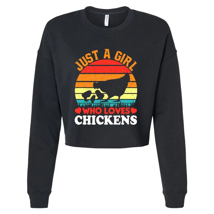 Just A Girl Who Loves Chickens Farmer Farm Cropped Pullover Crew