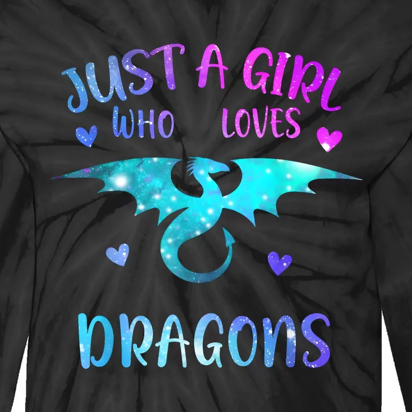 Just A Girl Who Loves Dragons Tie-Dye Long Sleeve Shirt