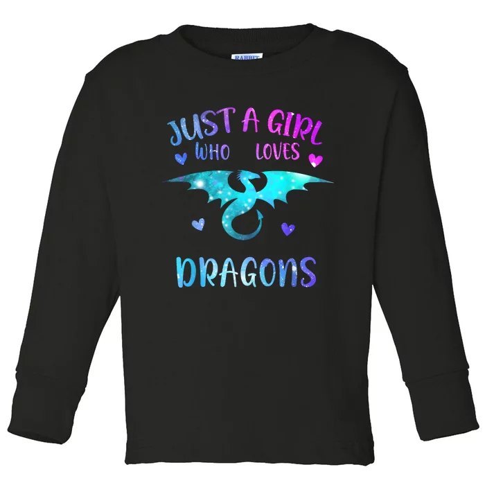 Just A Girl Who Loves Dragons Toddler Long Sleeve Shirt