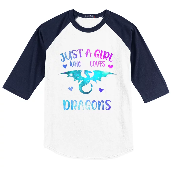 Just A Girl Who Loves Dragons Baseball Sleeve Shirt