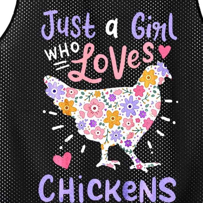 Just A Girl Who Loves Chickens Chicken Hen Love Cute Mesh Reversible Basketball Jersey Tank