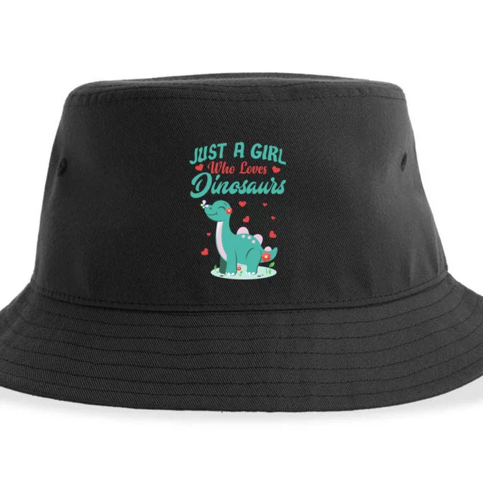 JUST A GIRL WHO LOVES DINOSAURS Sustainable Bucket Hat