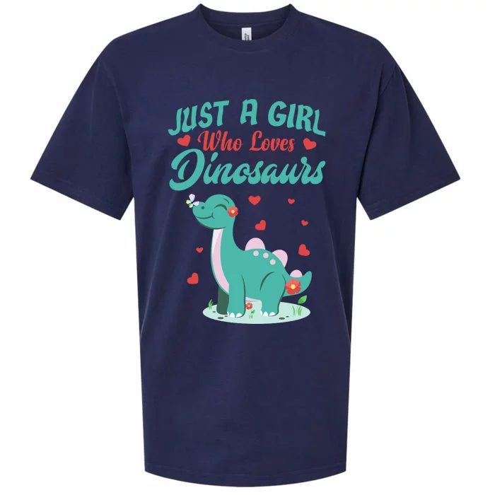 JUST A GIRL WHO LOVES DINOSAURS Sueded Cloud Jersey T-Shirt