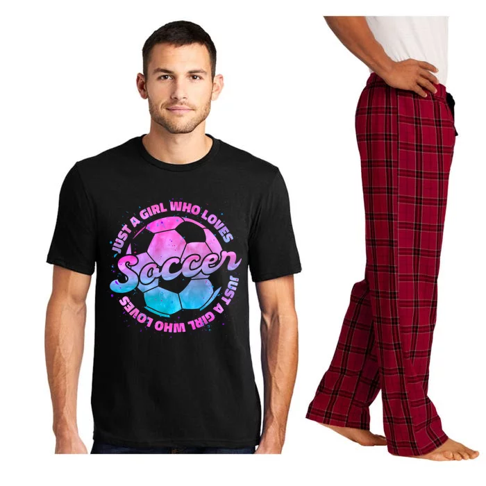 Just A Girl Who Loves Soccer Football Girl Women Gift Pajama Set