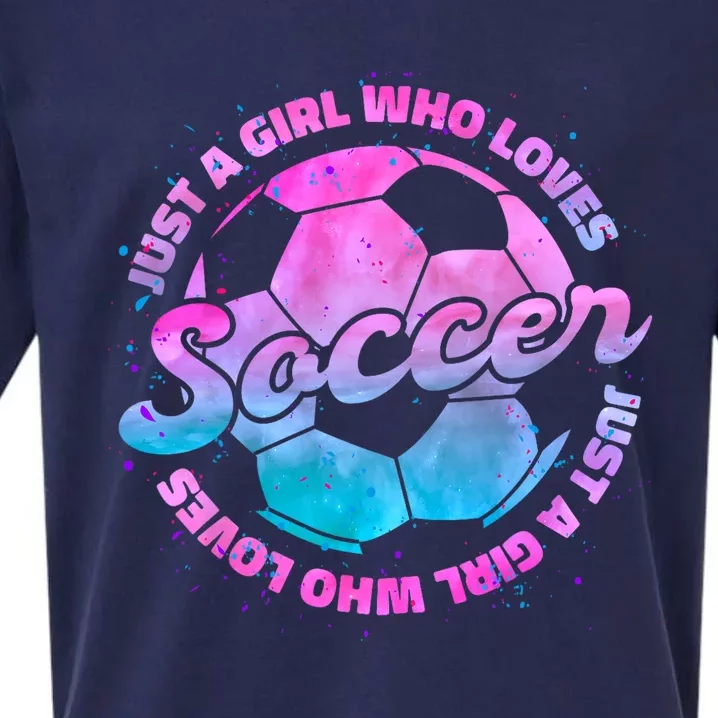 Just A Girl Who Loves Soccer Football Girl Women Gift Sueded Cloud Jersey T-Shirt