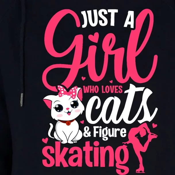 Just A Girl Who Loves Cats And Figure Skating Novelty Womens Funnel Neck Pullover Hood